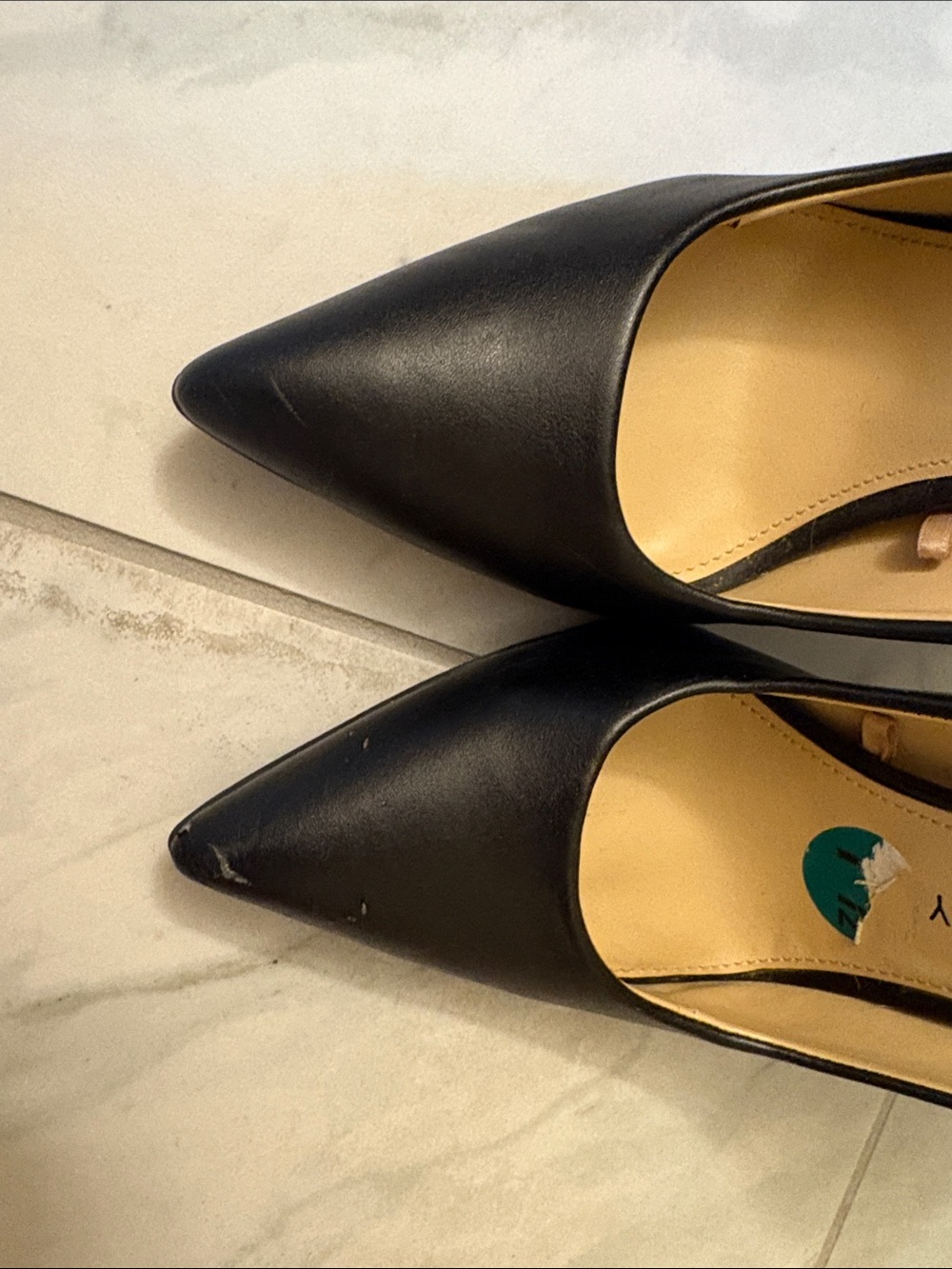 Katy Perry Black Pointed-Toe Pumps with Sculpted Gold Heel - Picture 3 of 6